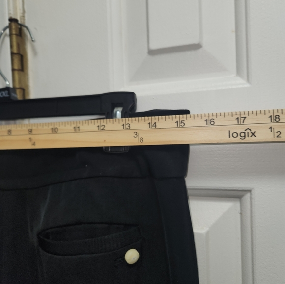 Anthropologie LEIFSDOTTIR Black Wide-Leg Pants with Button Detail SIZE 12 - Picture 8 of 9